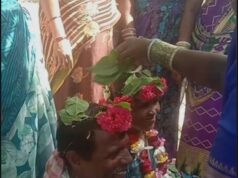 ఉపాధి హామీ పనుల్లో వృద్ధ దంపతుల పెళ్లి సందడి