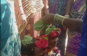 ఉపాధి హామీ పనుల్లో వృద్ధ దంపతుల పెళ్లి సందడి